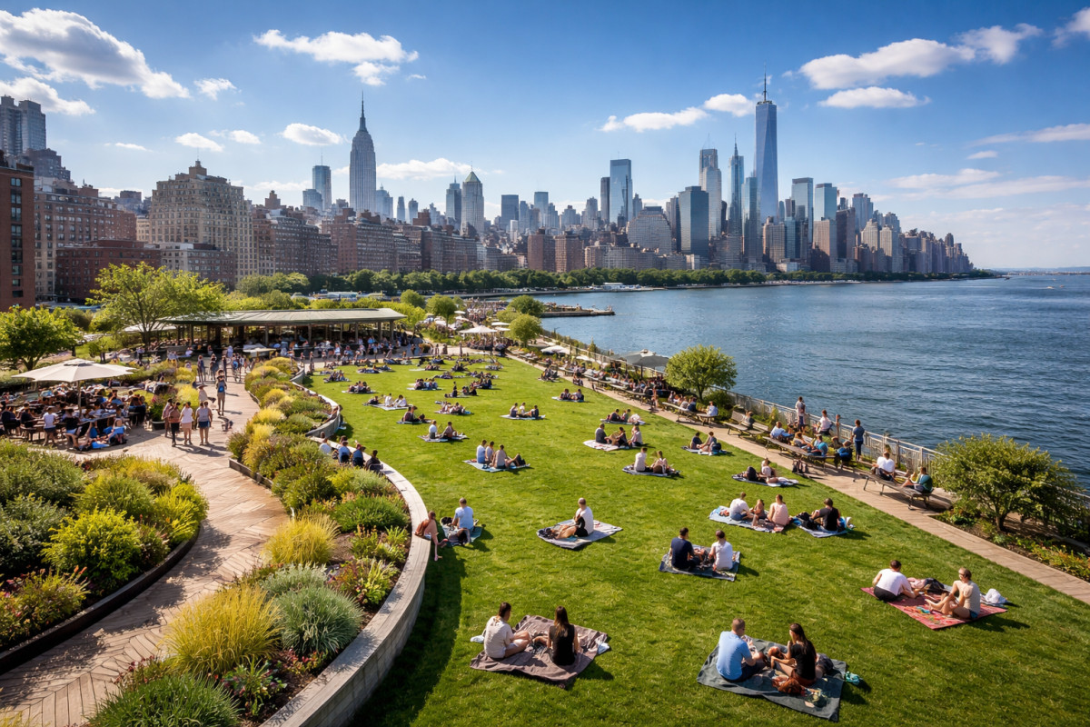 Pier 57 Rooftop Park in Manhattan, New York City